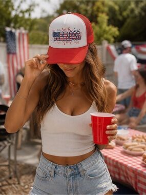 Colosseum Red and White Trucker Hat
